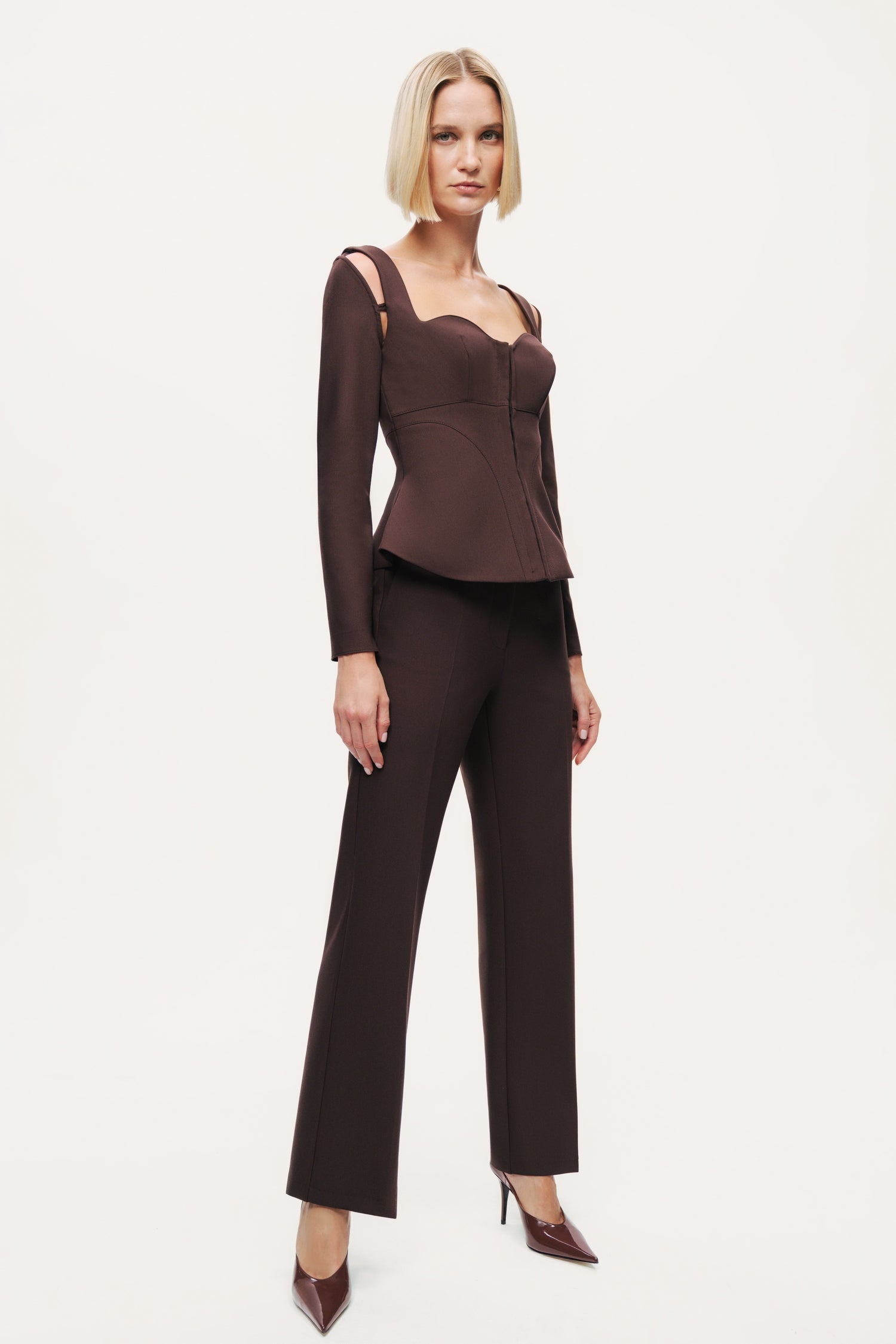 Classic Mid-Rise Tailored Pants
