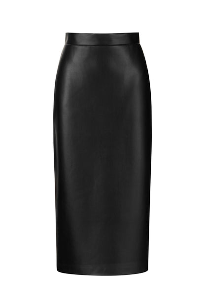 High Waist Faux Leather Skirt