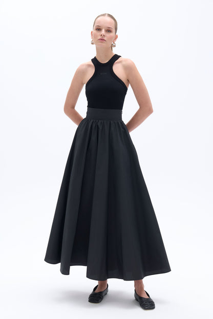 High Waist Taffeta Skirt