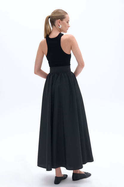 High Waist Taffeta Skirt