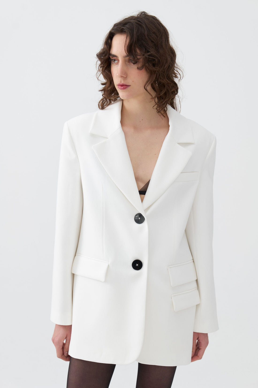 Padded Shoulder  Blazer Jacket