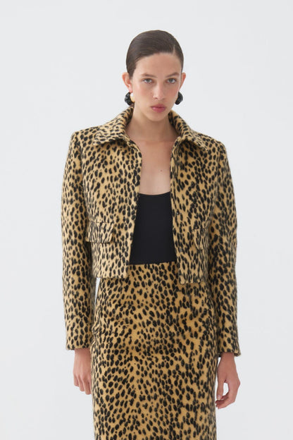 Leopard Print Crop Jacket