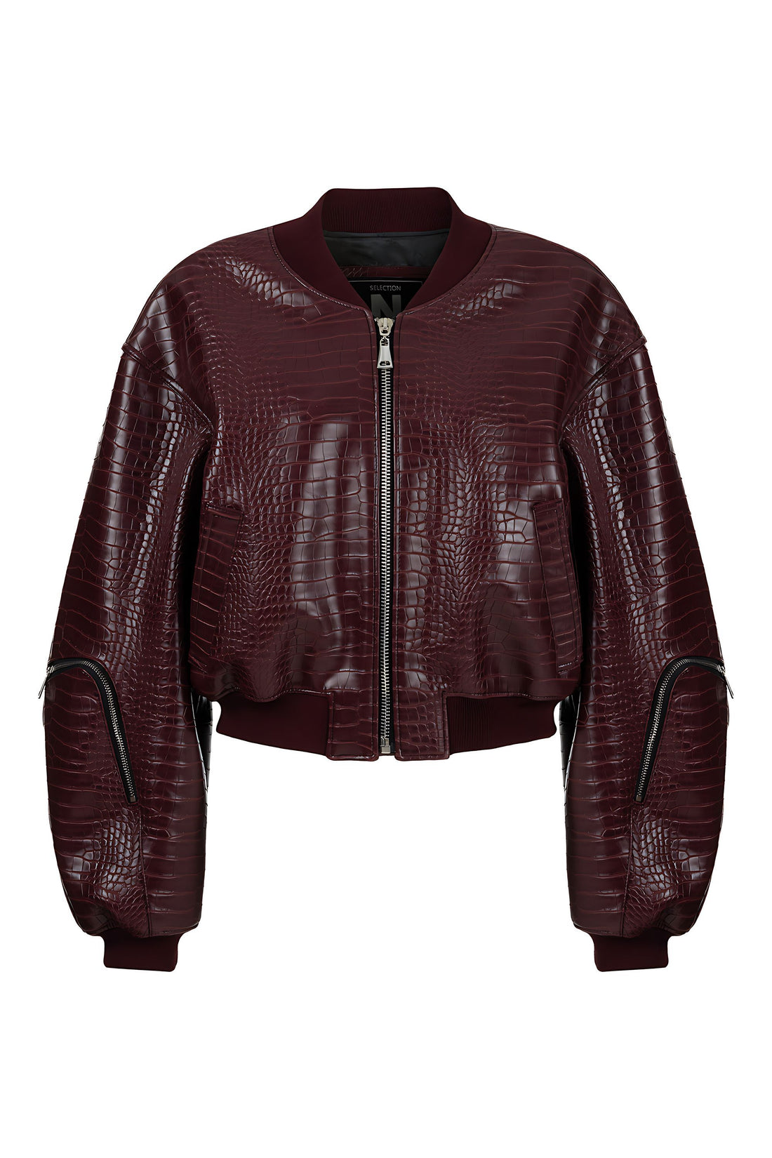 Faux Leather Bomber Jacket