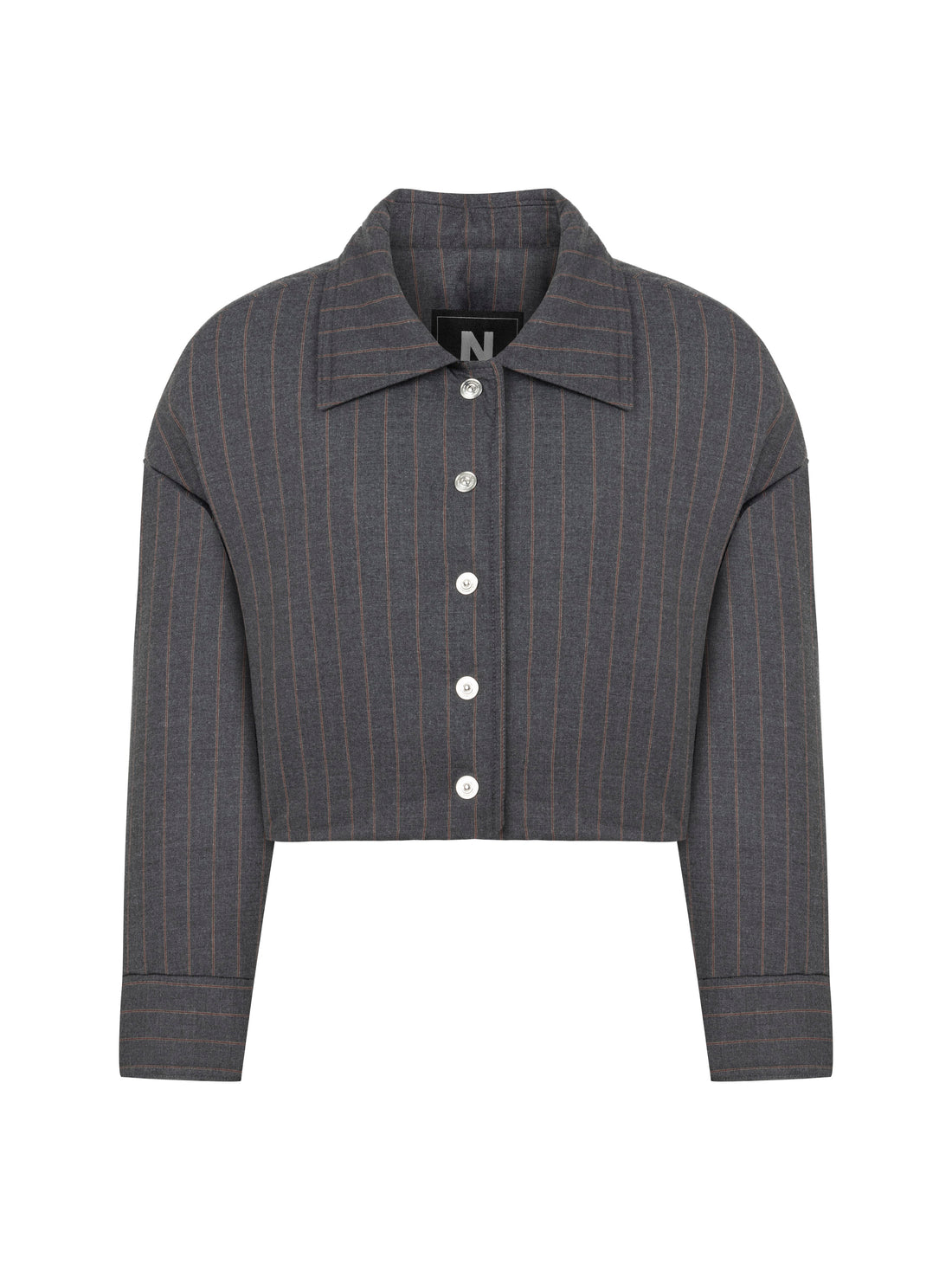 Striped Padded Shoulder Jacket (Final Sale)