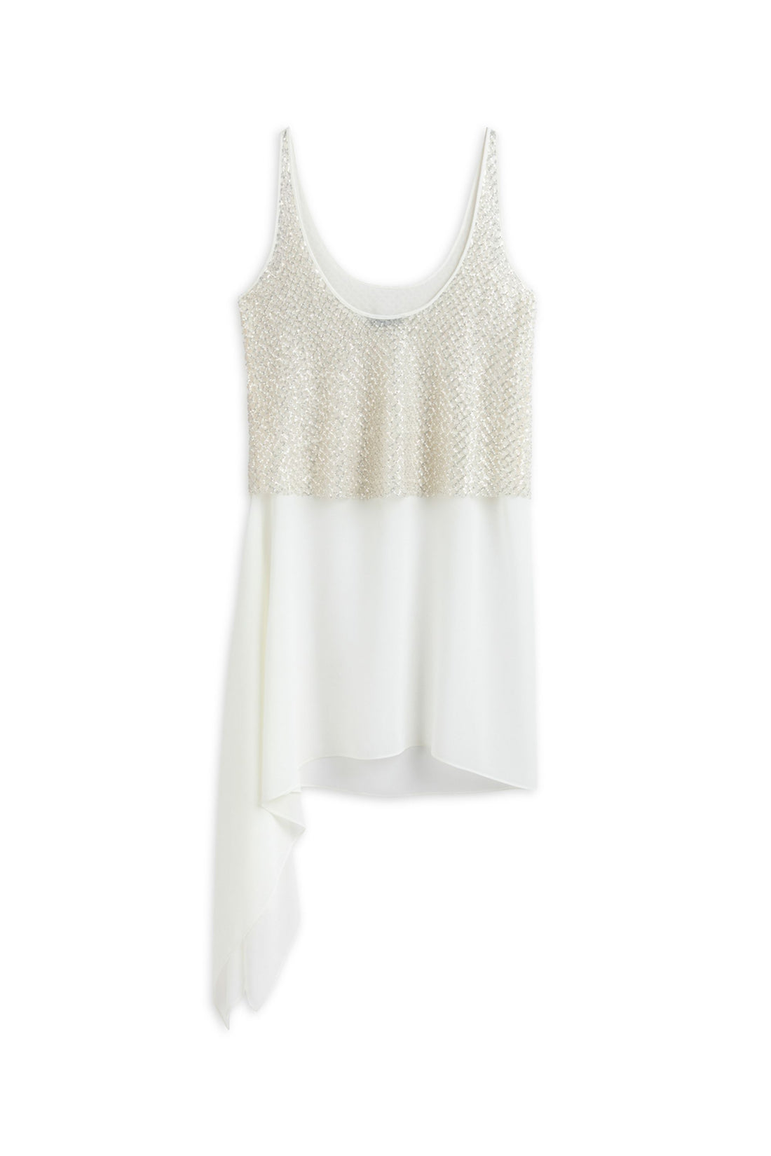 Ecru Open Back Crystal Stone Detailed Blouse