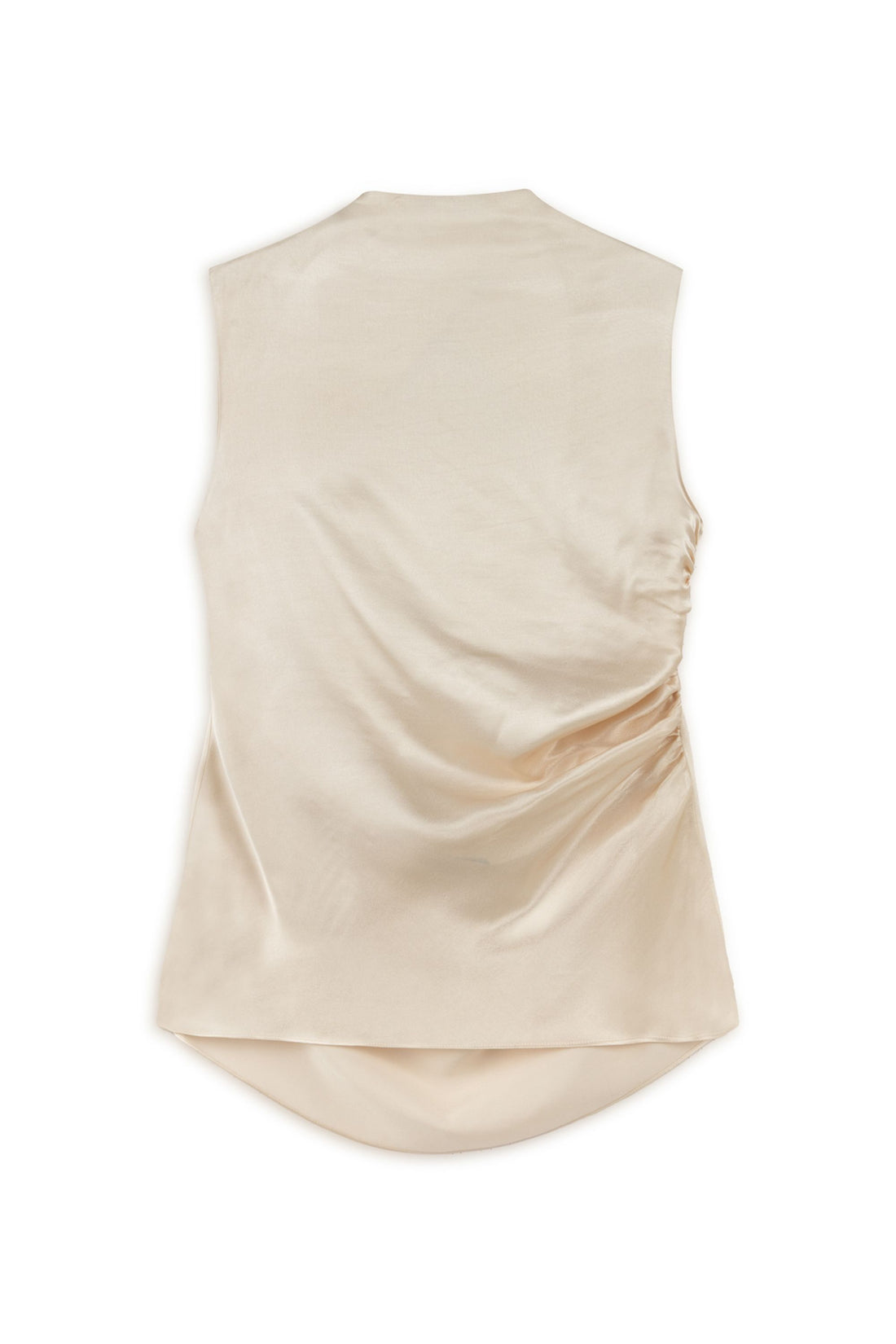 Powder Draped Open-Back Detail Blouse