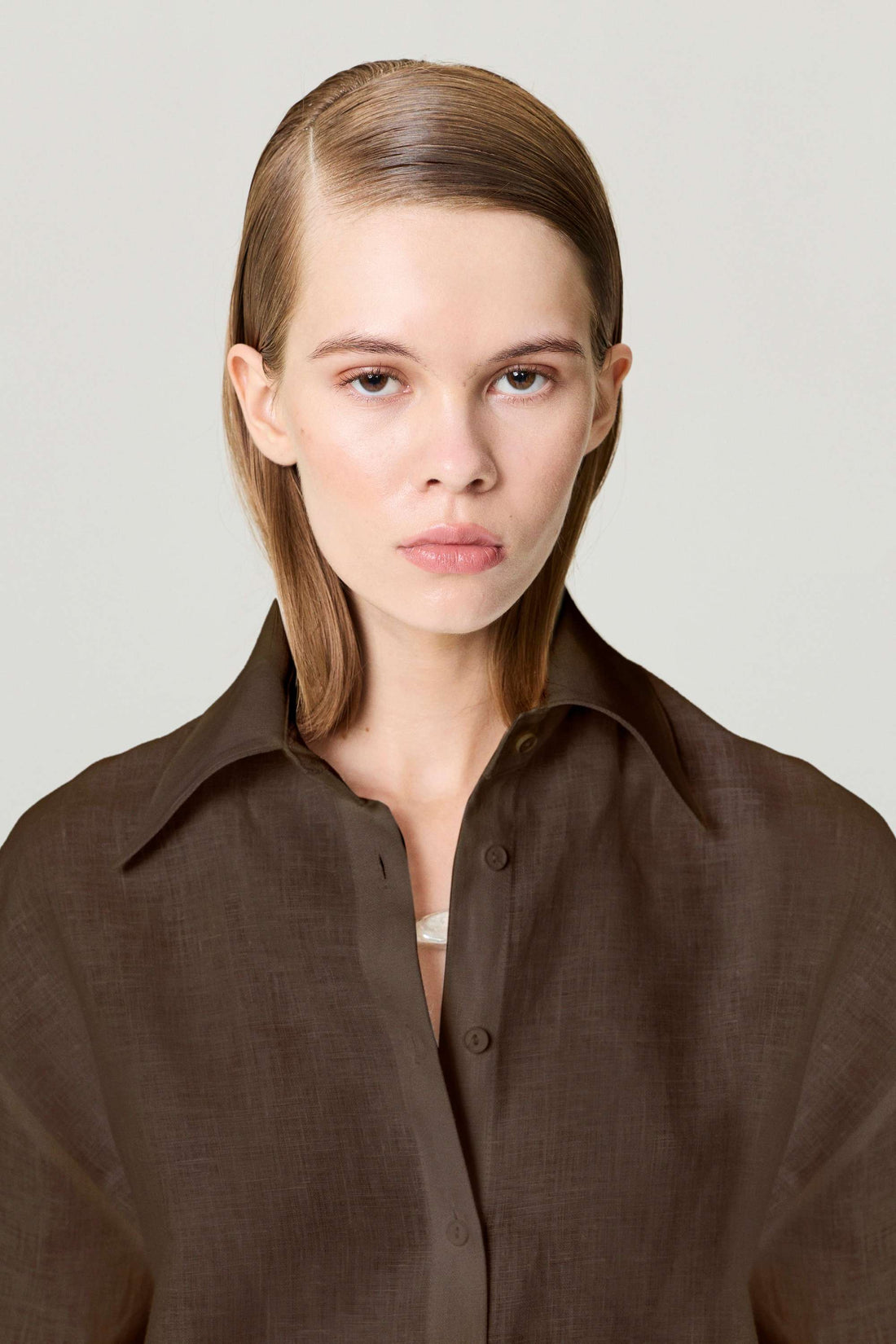 Dark Brown Linen Shirt