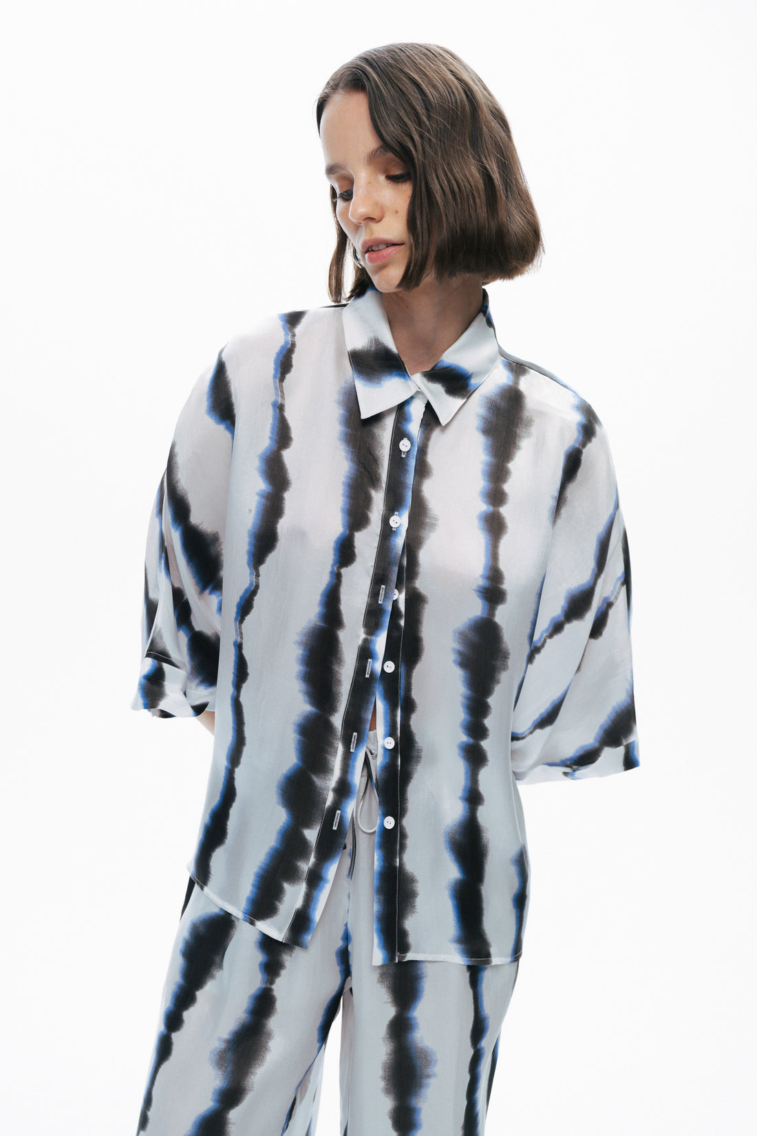 Flowy Tie-Dye Patterned Shirt