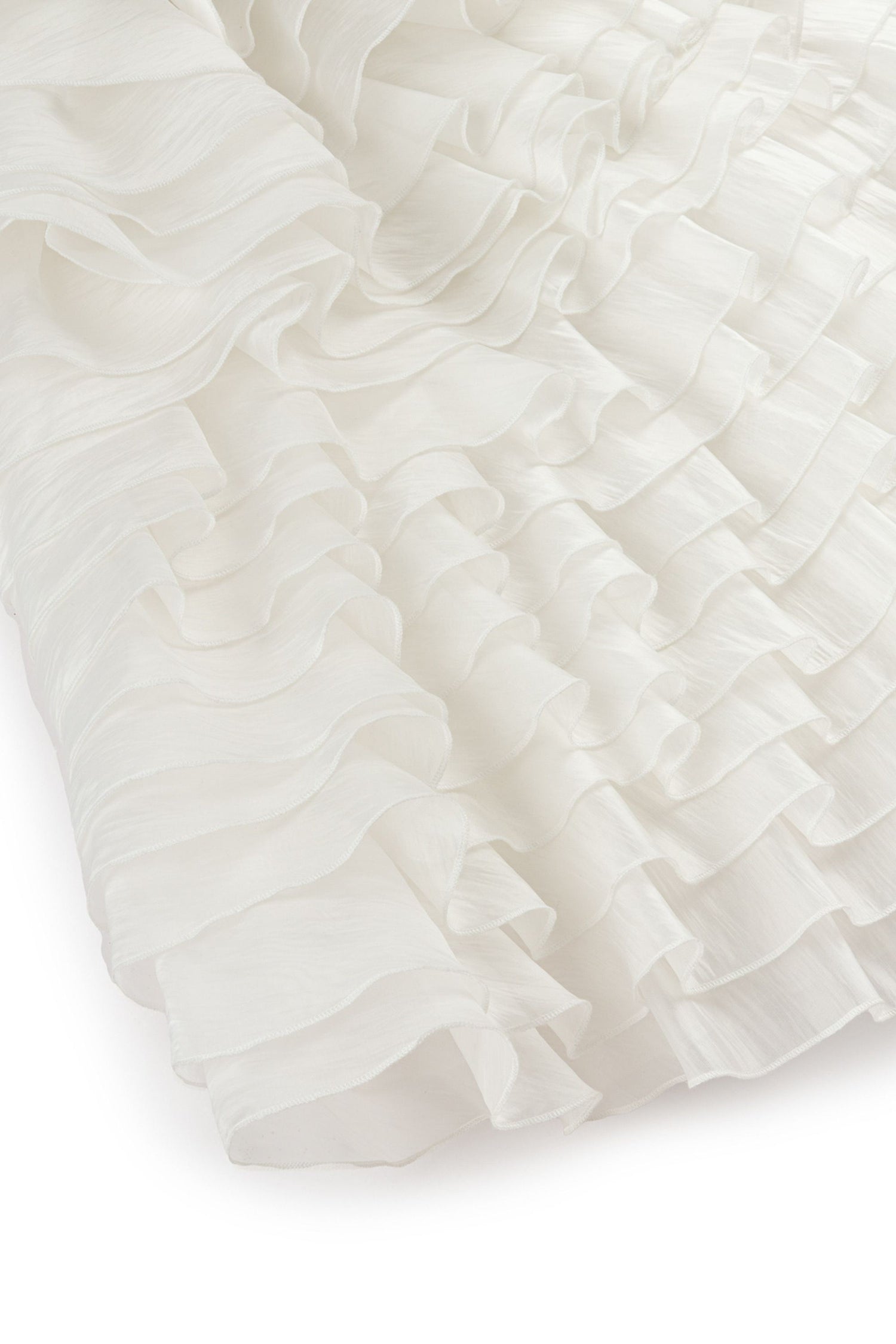 Ecru Mini Dress with Layered Ruffle Details