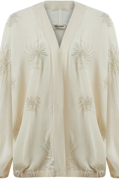 Ecru Beaded Embroidered Jacket