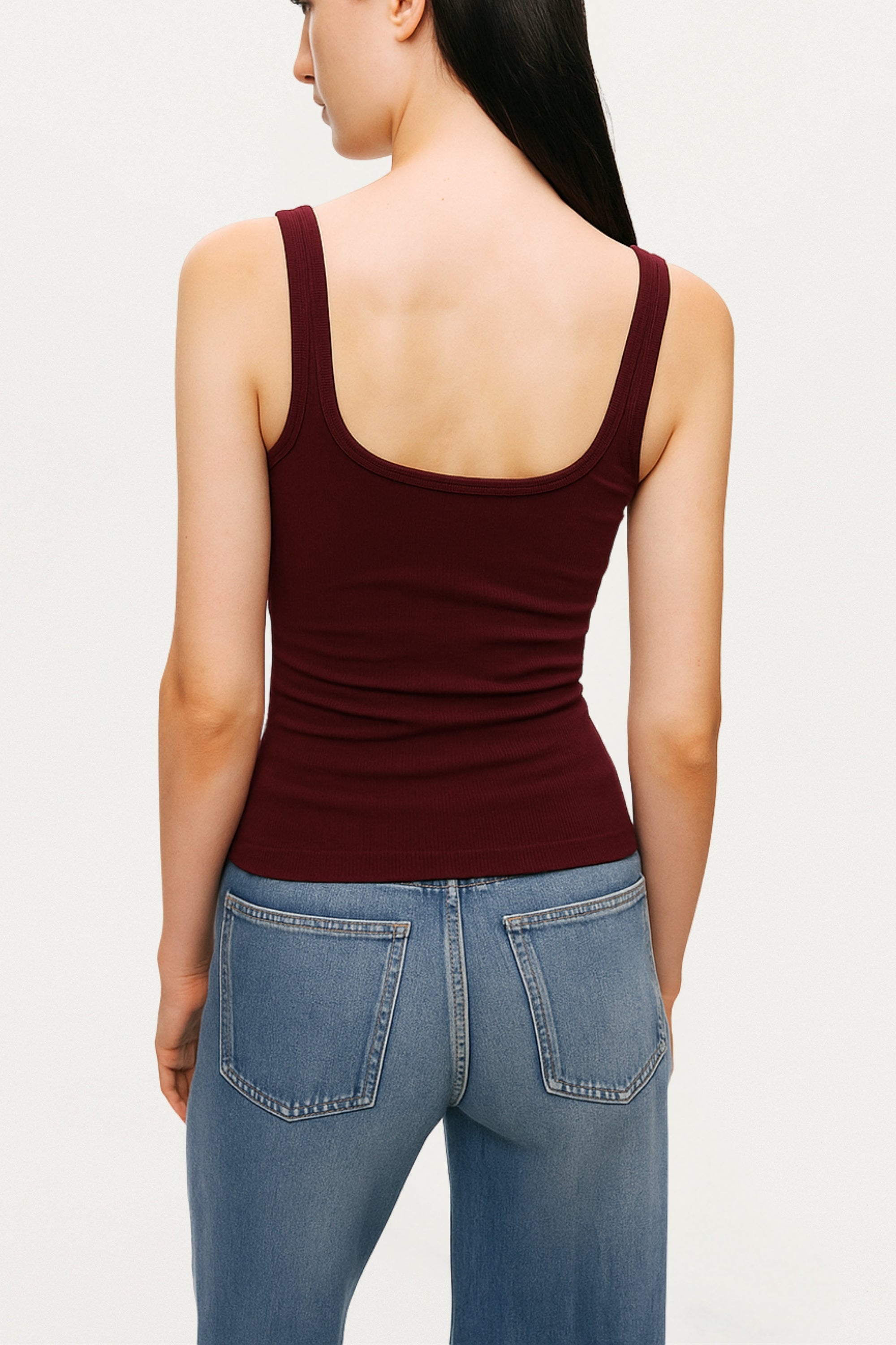Burgundy Printed Sleeveless Crop Top