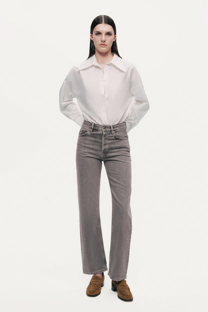 Washed Straight-Leg Jeans