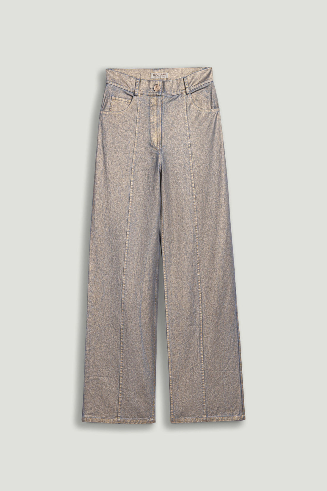 Metallic Straight-Leg Jeans