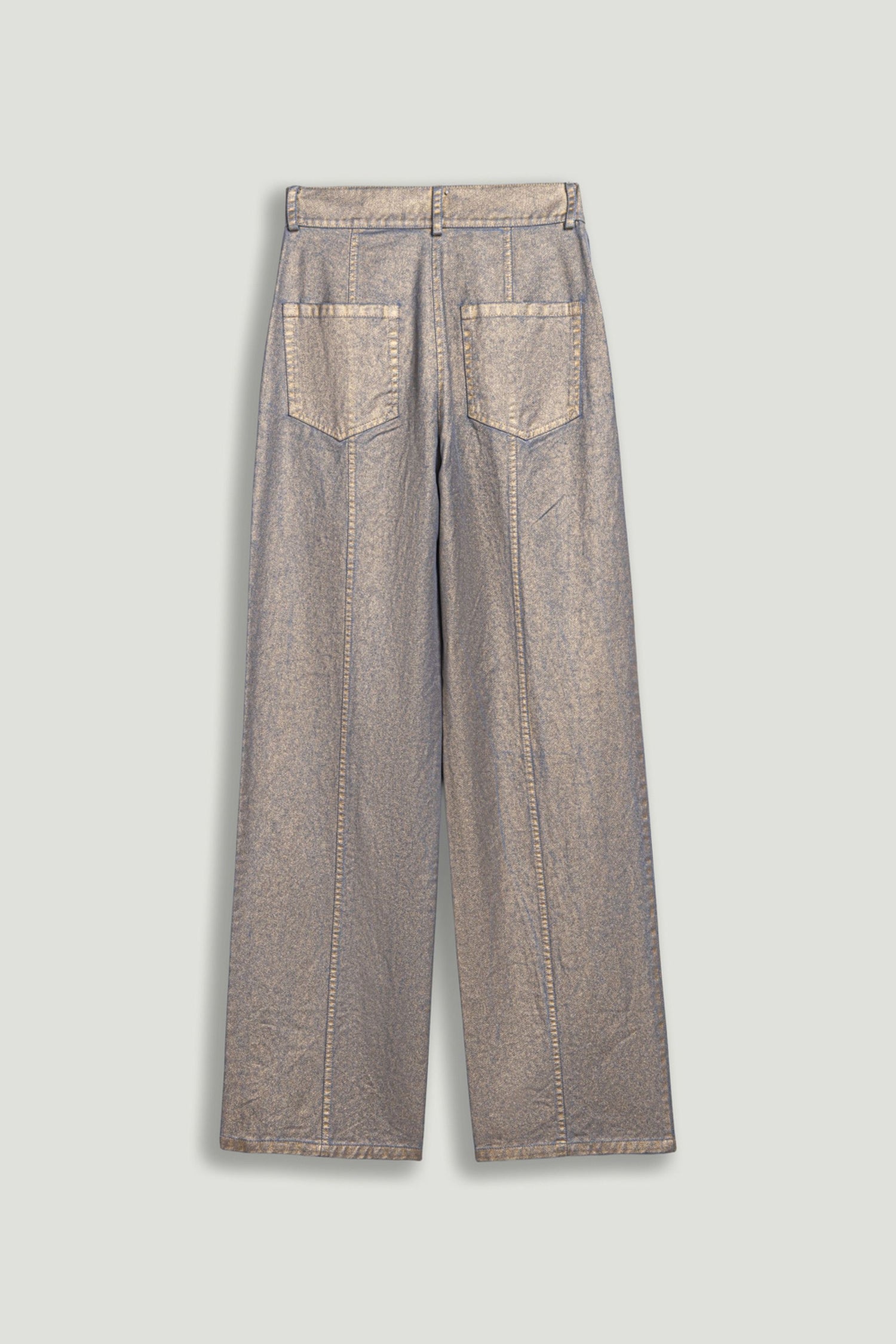Metallic Straight-Leg Jeans