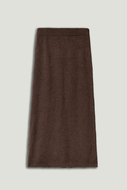 Embellished Ribbed Knit Maxi Skirt