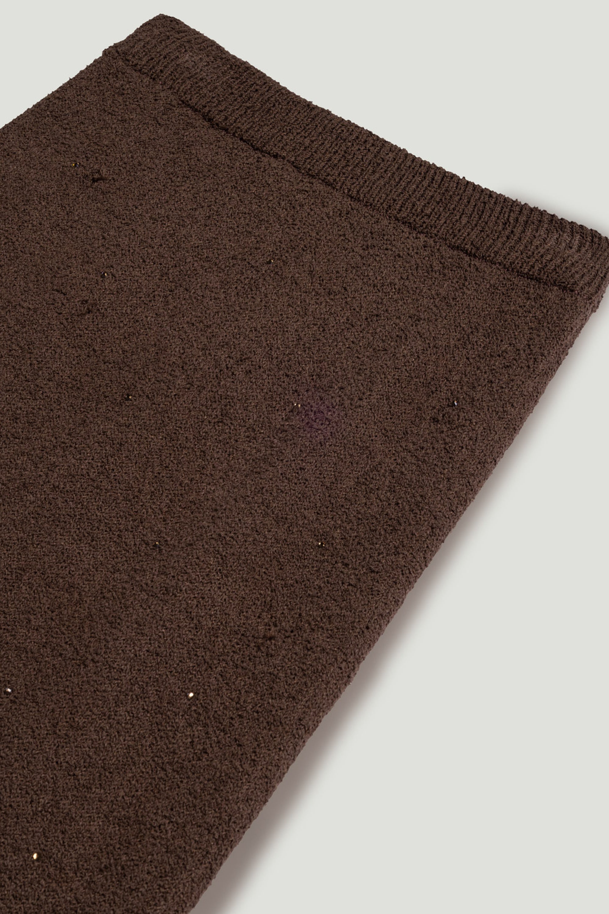 Embellished Ribbed Knit Maxi Skirt