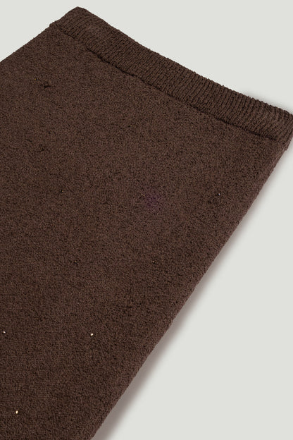 Embellished Ribbed Knit Maxi Skirt