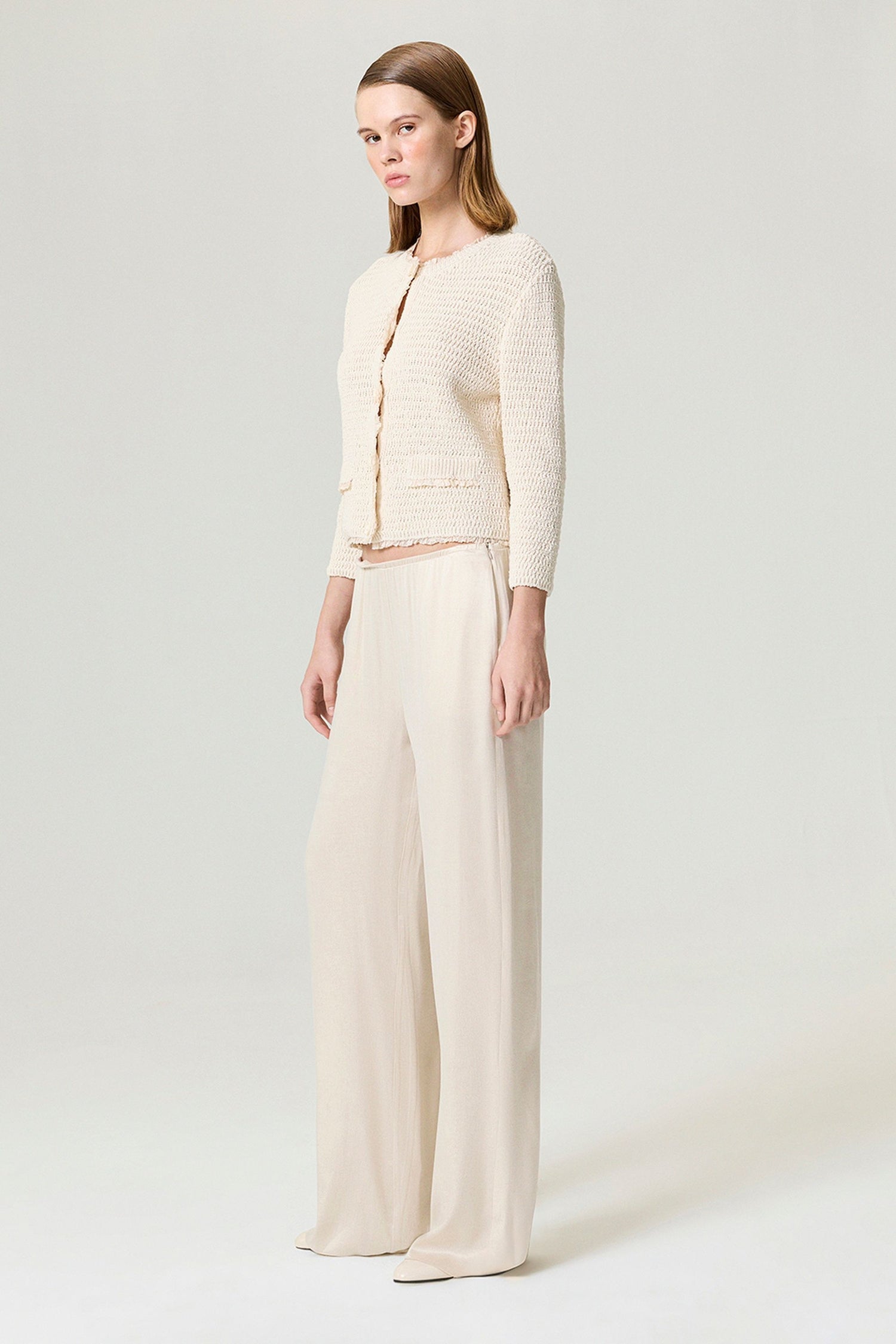 Textured Bouclé Button Cardigan