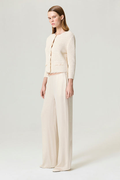 Textured Bouclé Button Cardigan