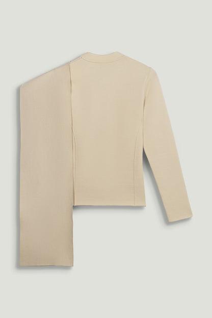 Asymmetric Cape Knit Cardigan