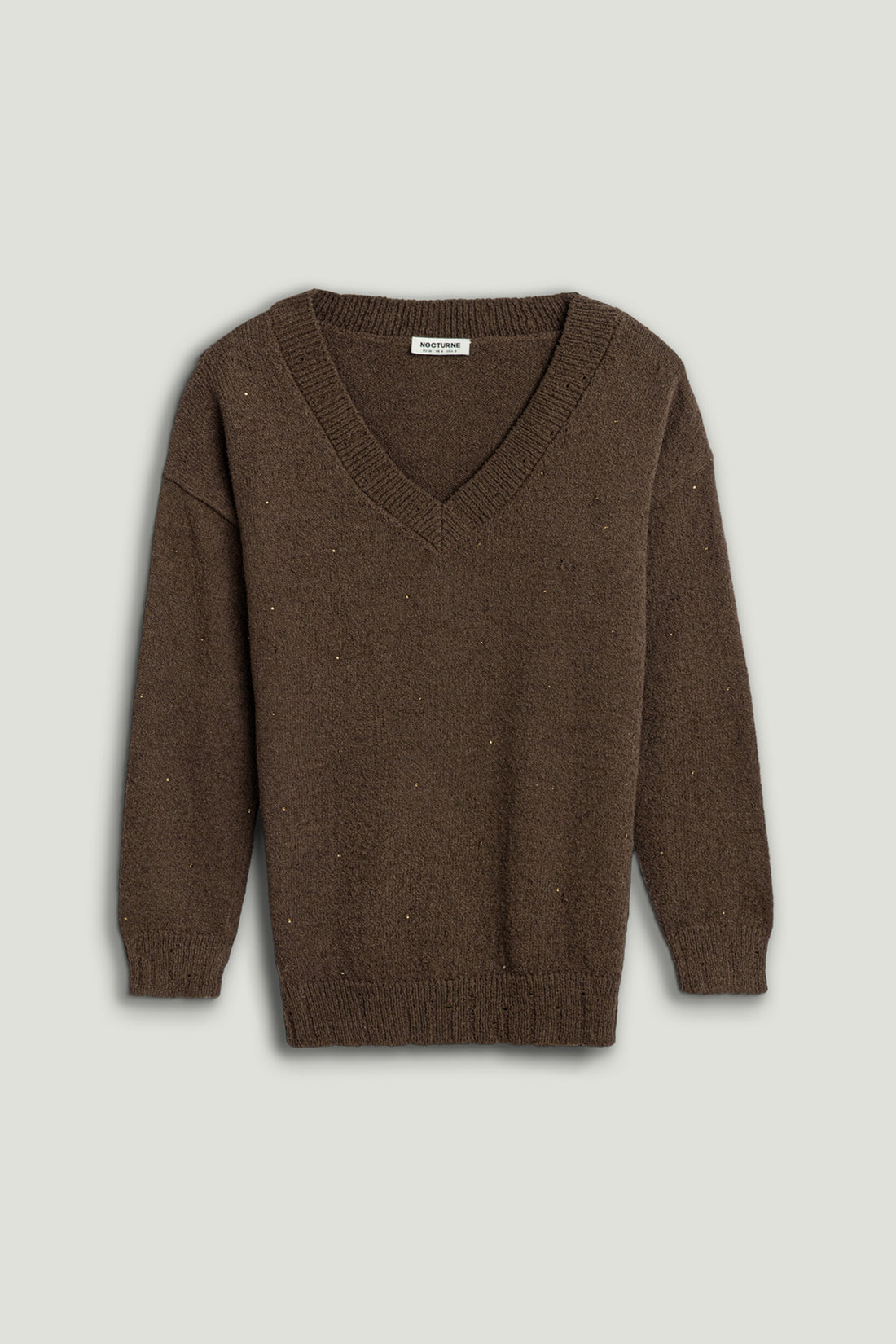 Embellished V-Neck Knit Sweater