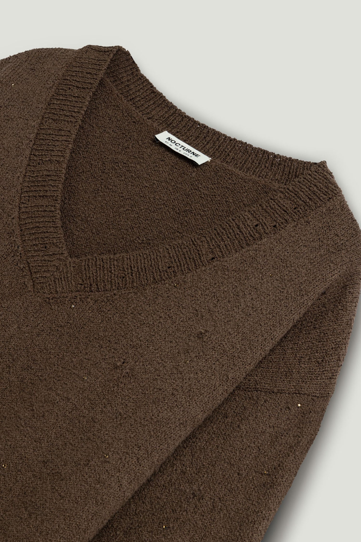 Embellished V-Neck Knit Sweater