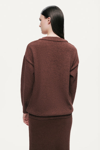 Embellished V-Neck Knit Sweater