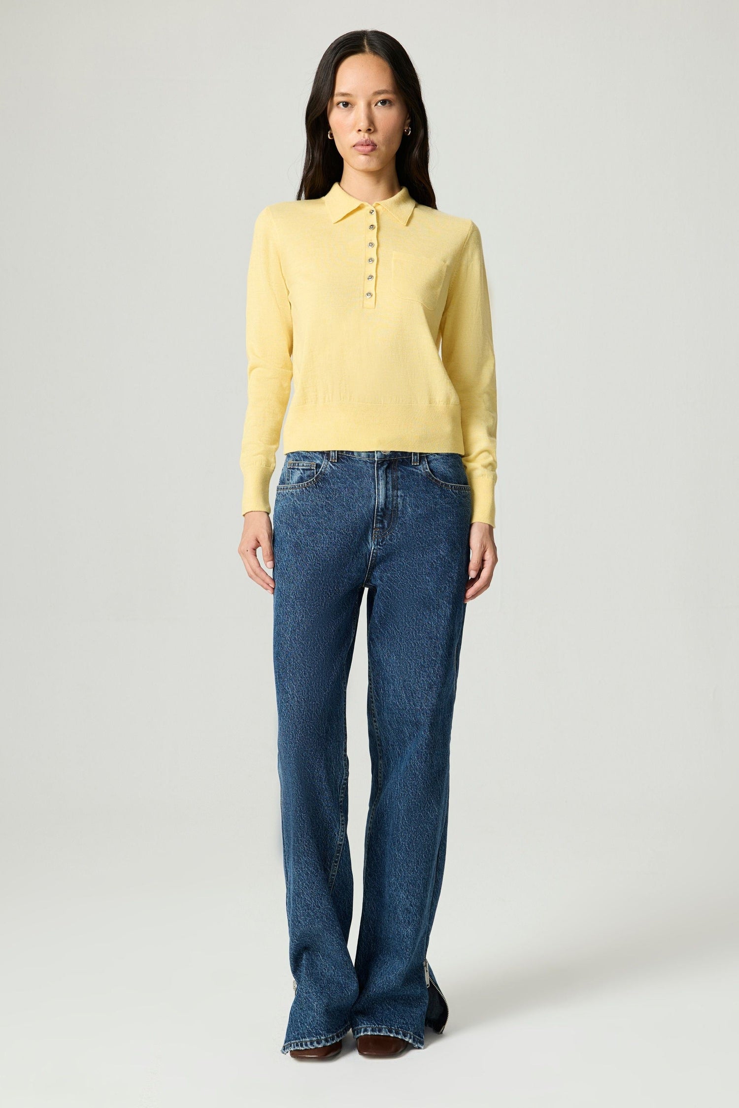 Relaxed Polo Knit Sweater