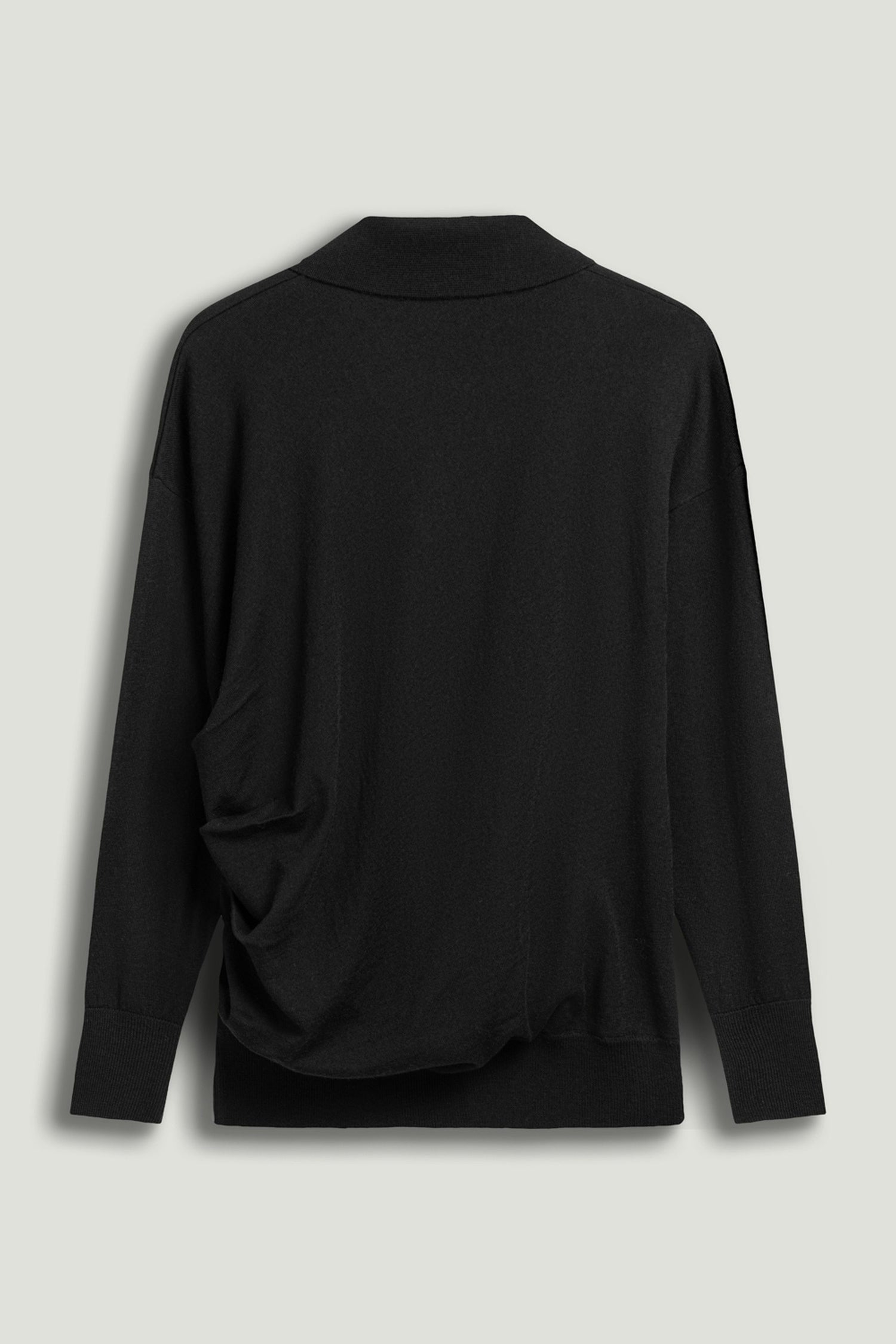 Black Knit Polo Sweater