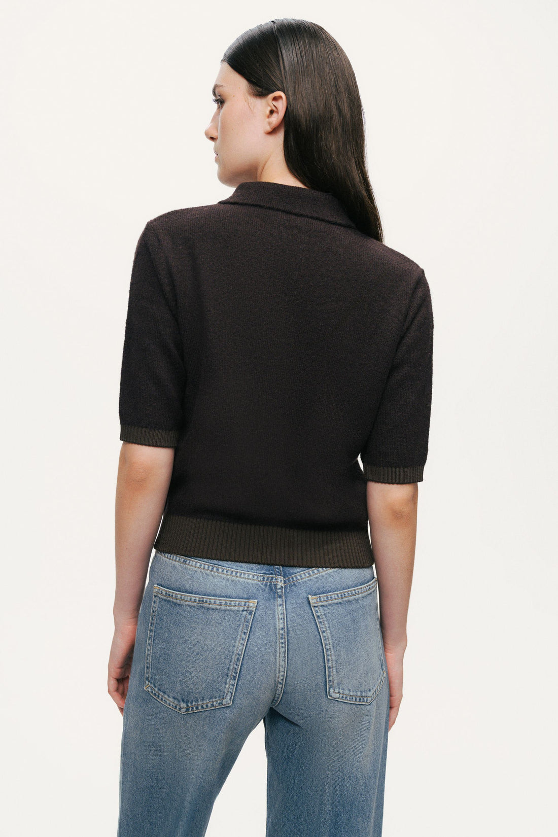 Contrast-Trim Short-Sleeve Cardigan