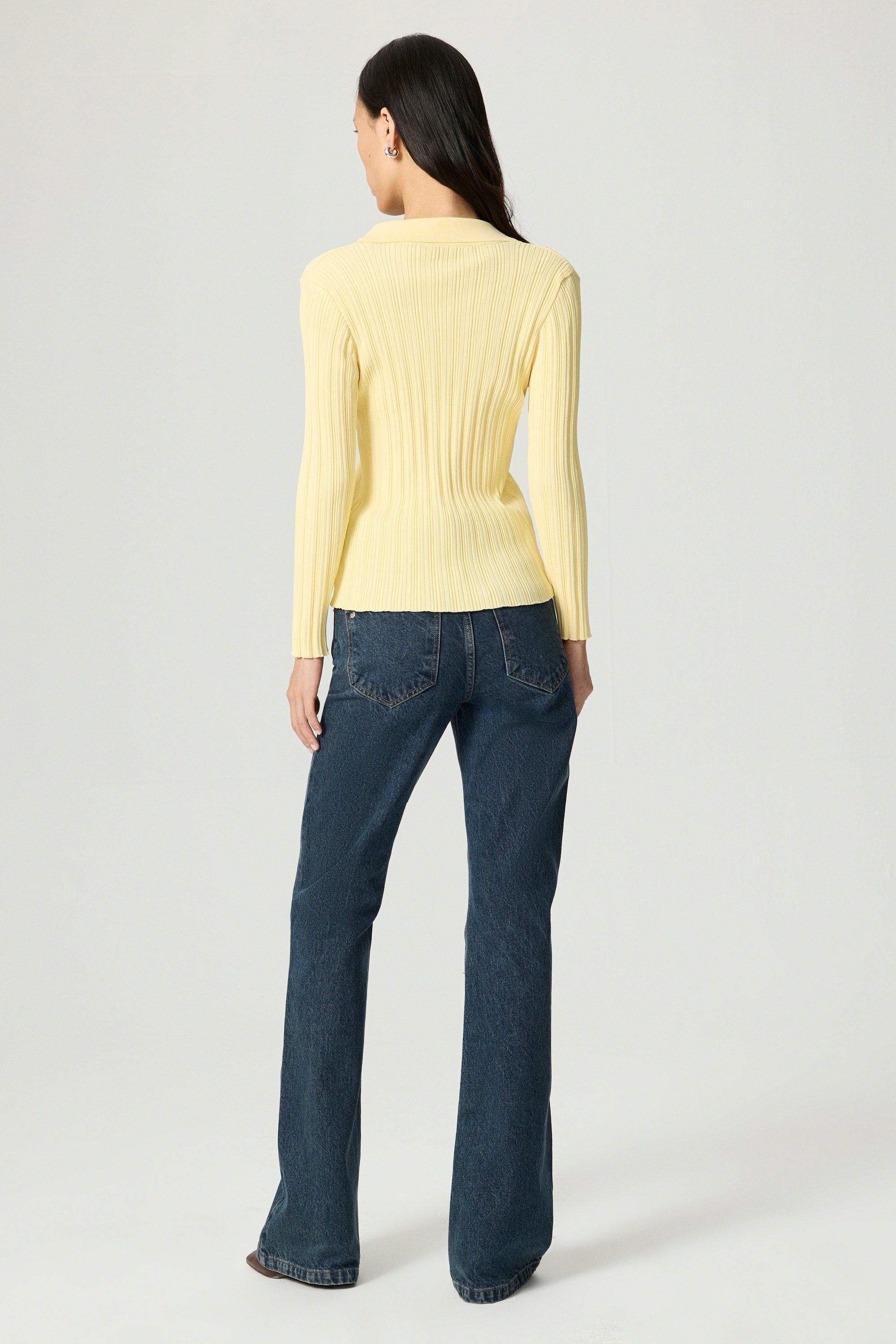 Floral Embellished Ribbed V-Neck Sweater