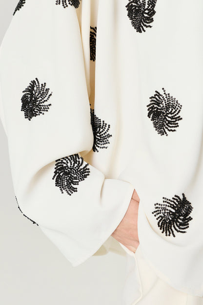 Beaded Open-Front Kimono