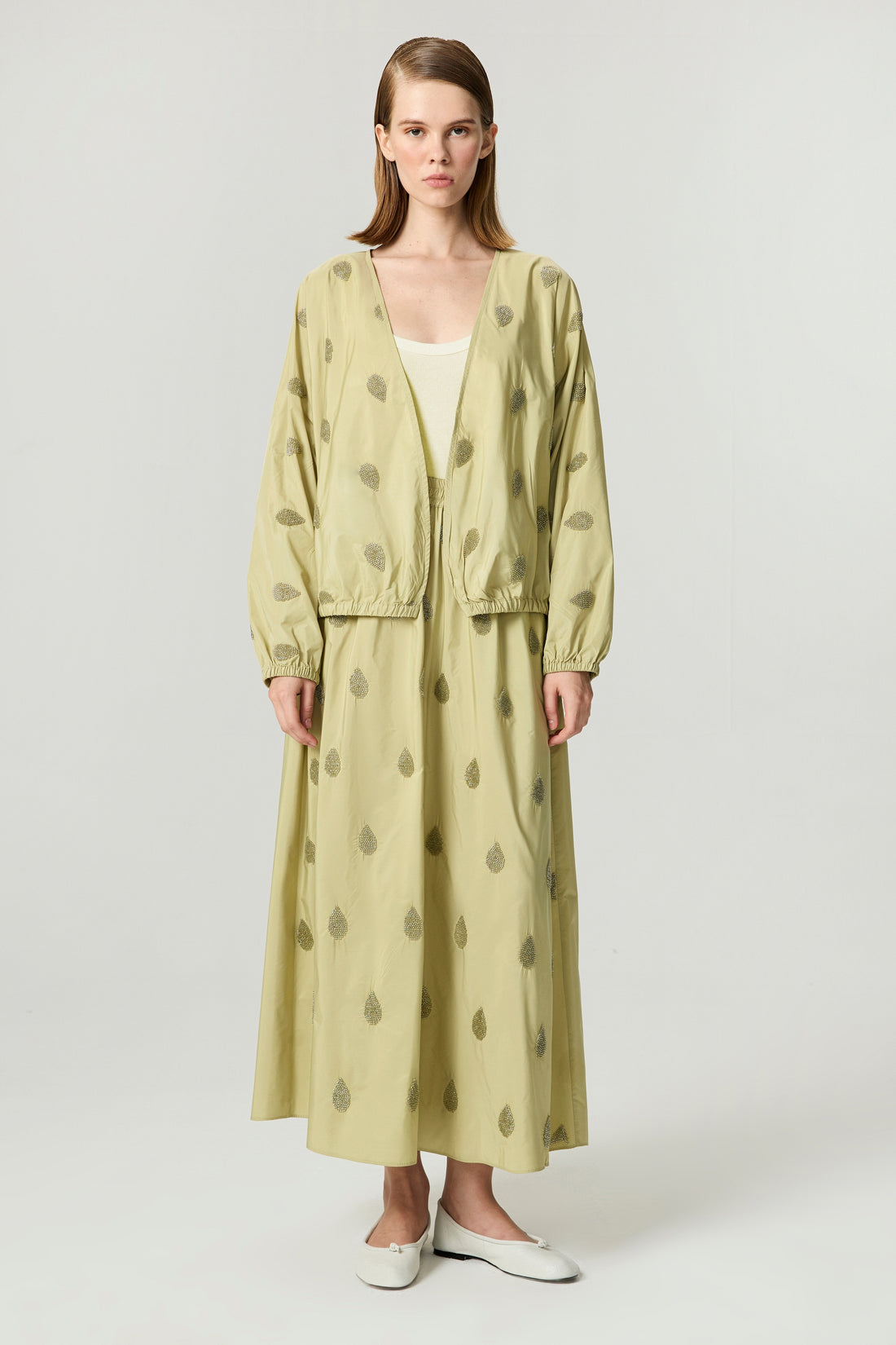 Beaded Embroidered Maxi Skirt