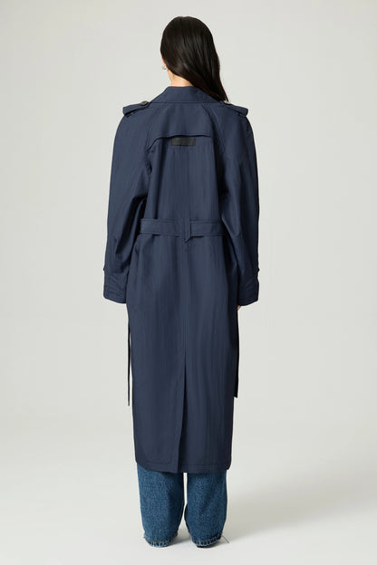Single-Breasted Cotton Trench Coat