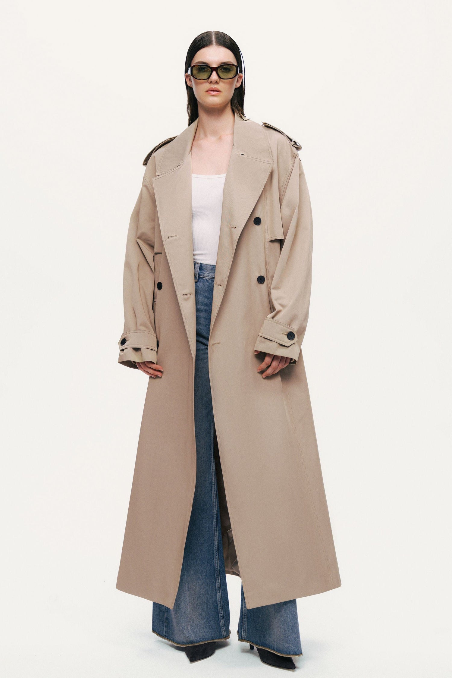 Oversized Double-Breasted Trench Coat