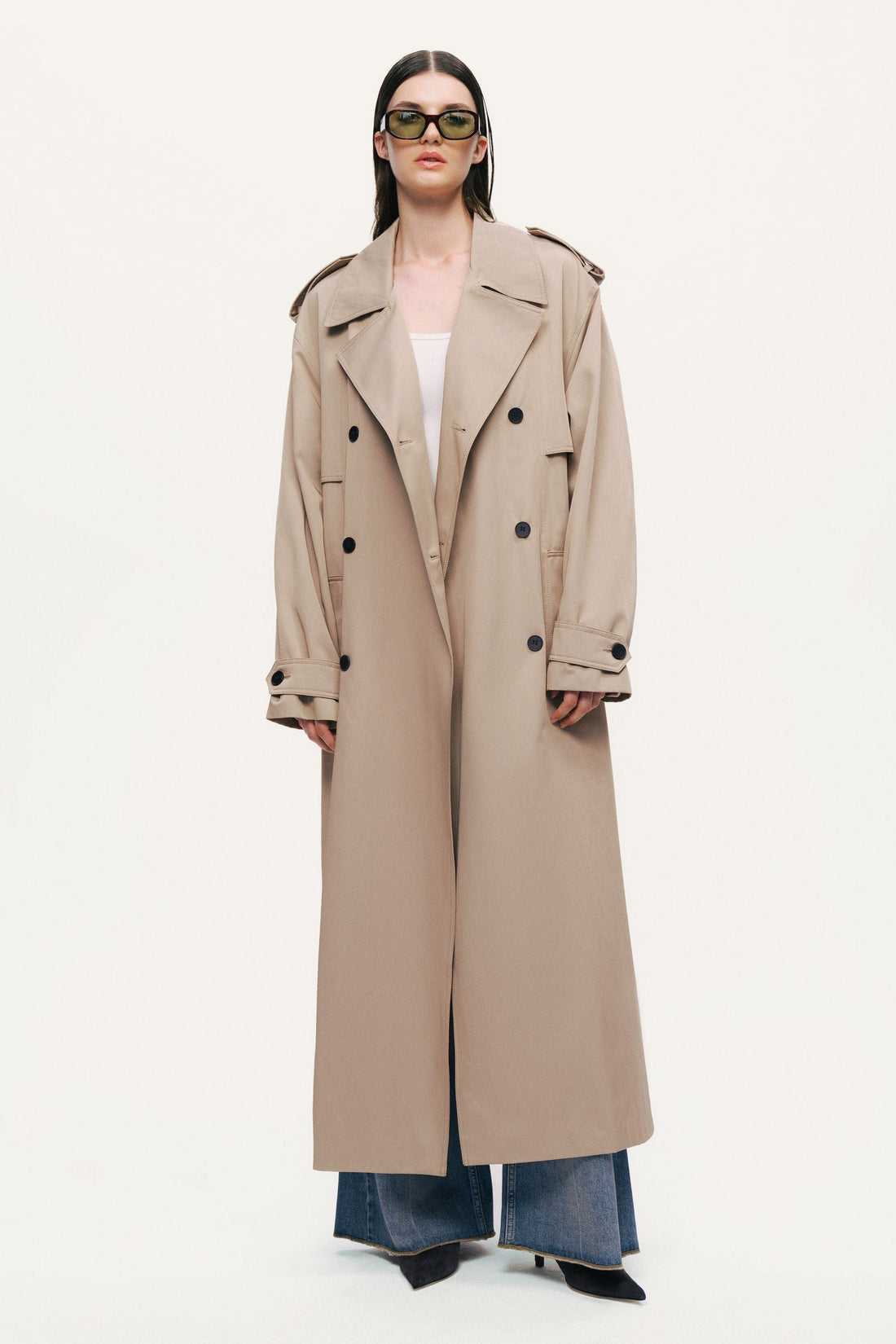 Oversized Double-Breasted Trench Coat