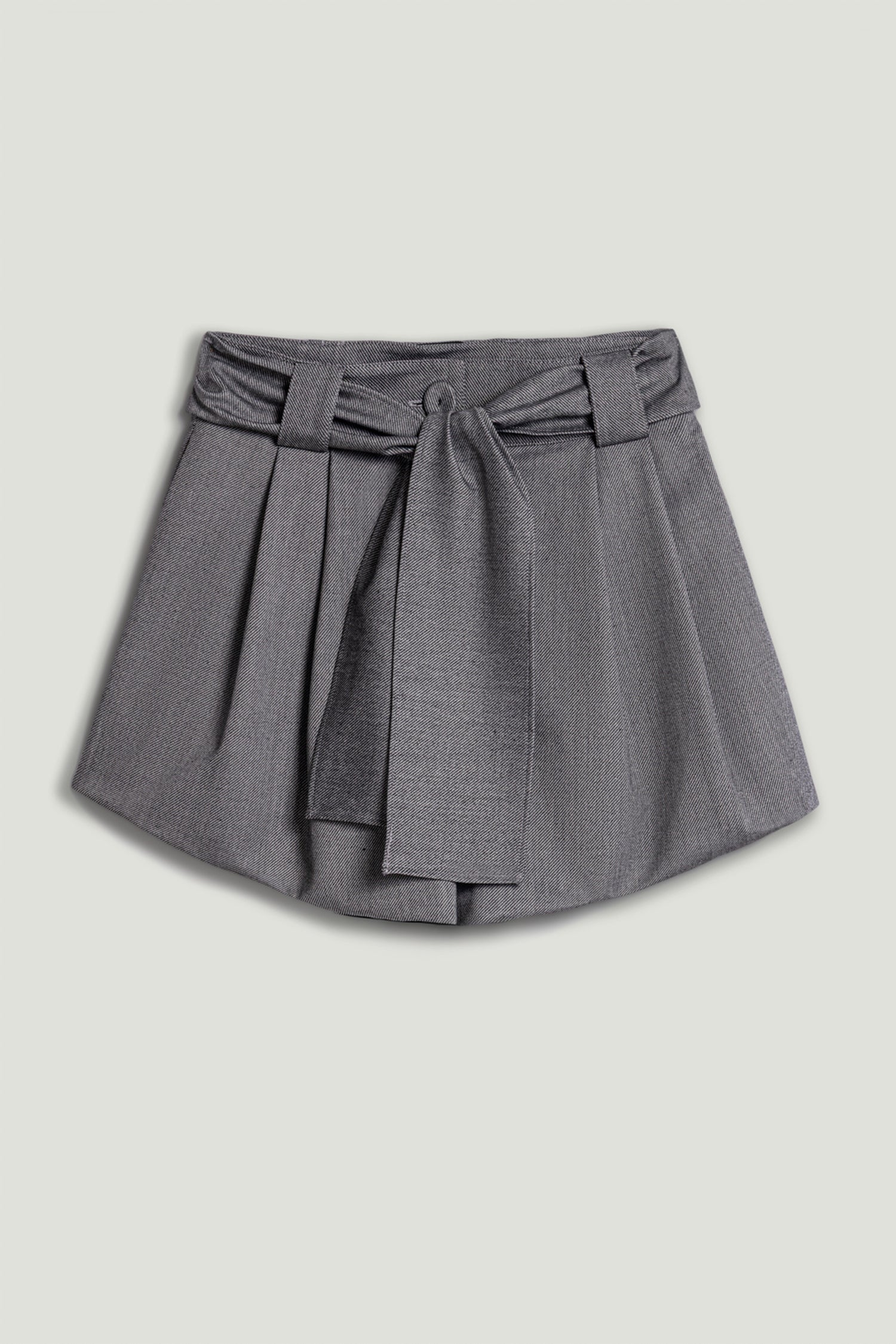 Belted High-Waist Mini Shorts