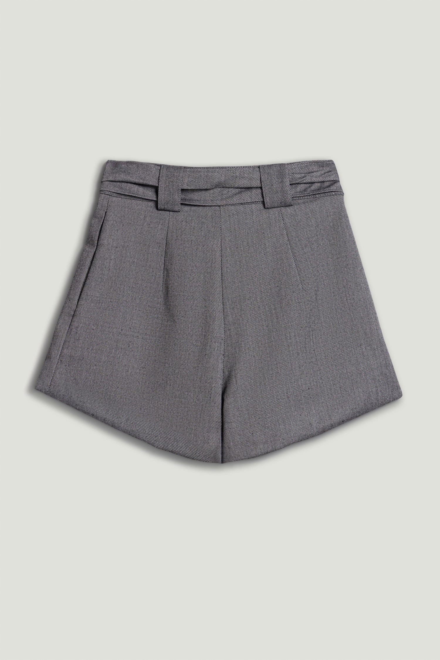 Belted High-Waist Mini Shorts