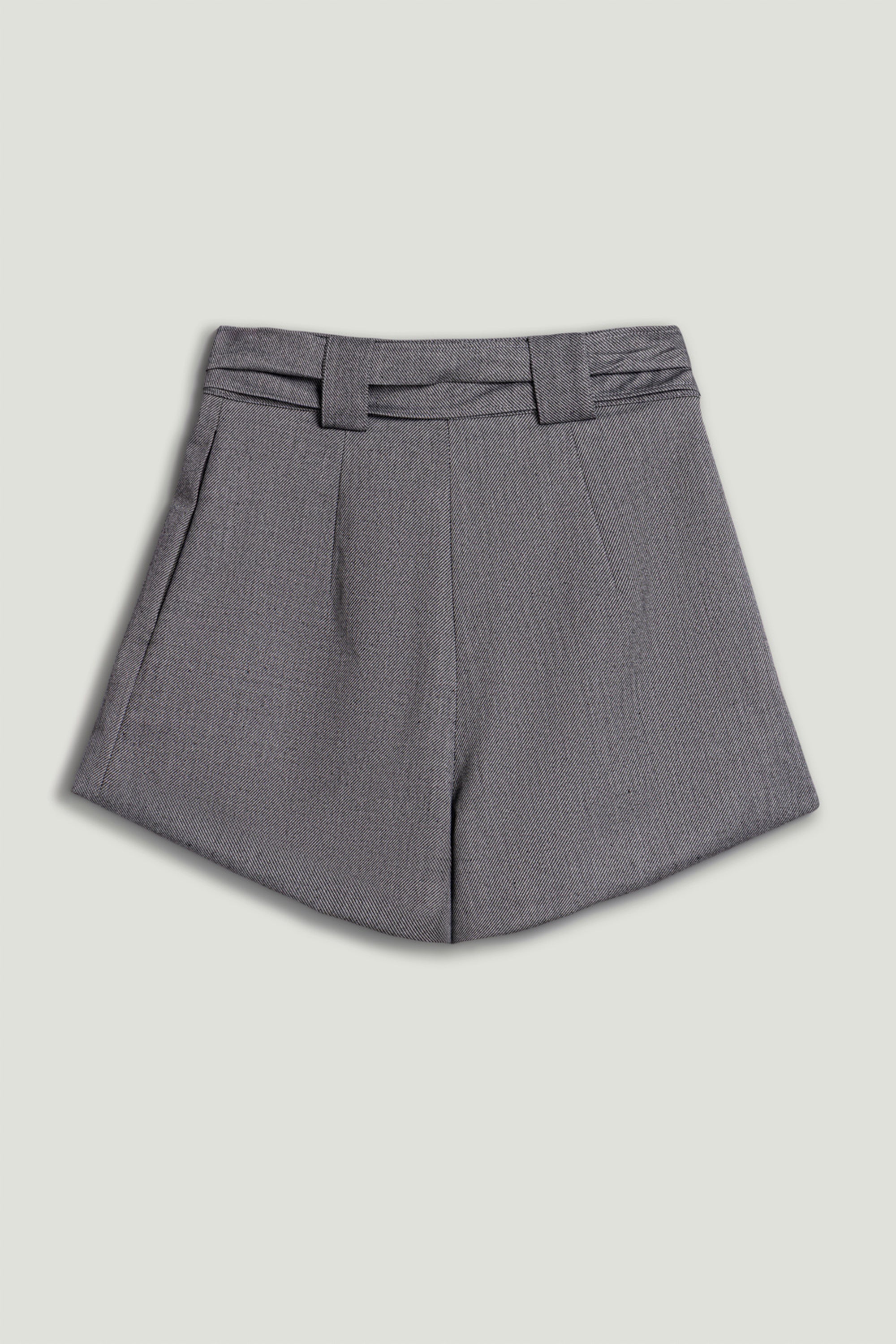 Belted High-Waist Mini Shorts