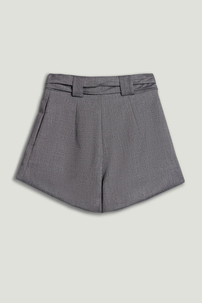 Belted High-Waist Mini Shorts