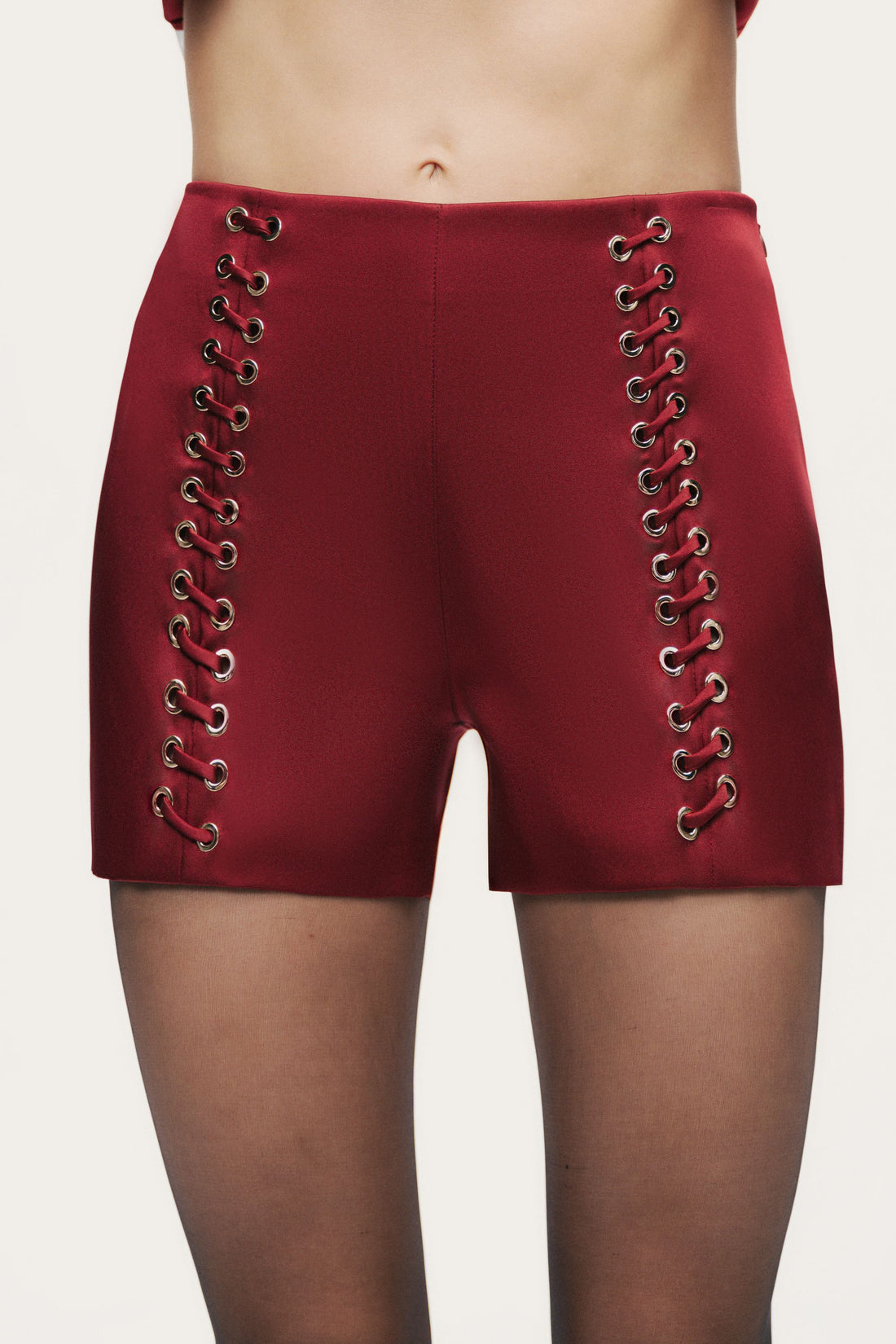 Twin-Lace High-Waist Shorts