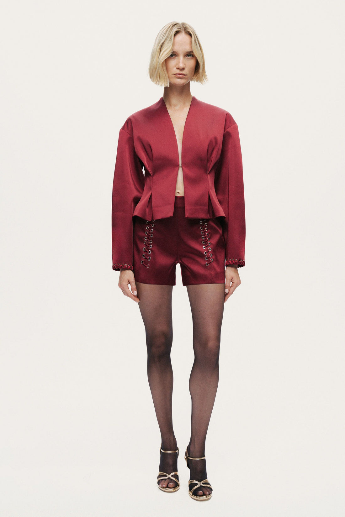 Twin-Lace High-Waist Shorts