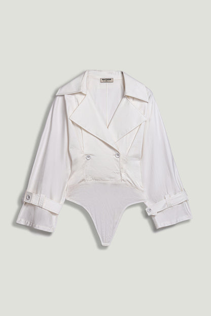 Layered Collar Wrap Bodysuit