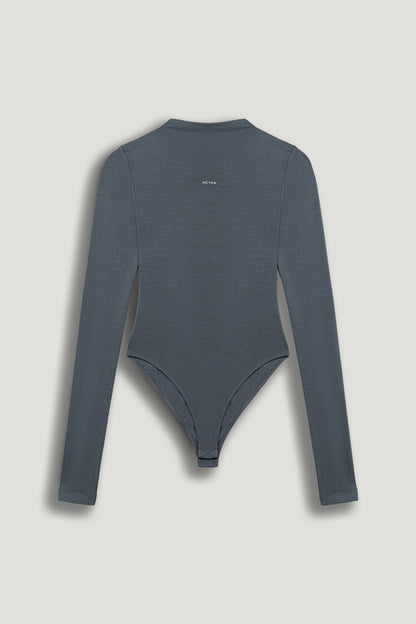 Long-Sleeve Mock-Neck Jersey Bodysuit