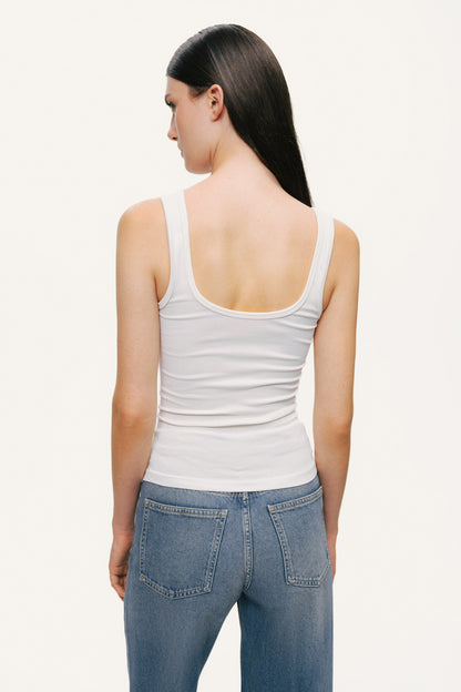 Ecru Printed Sleeveless Crop Top