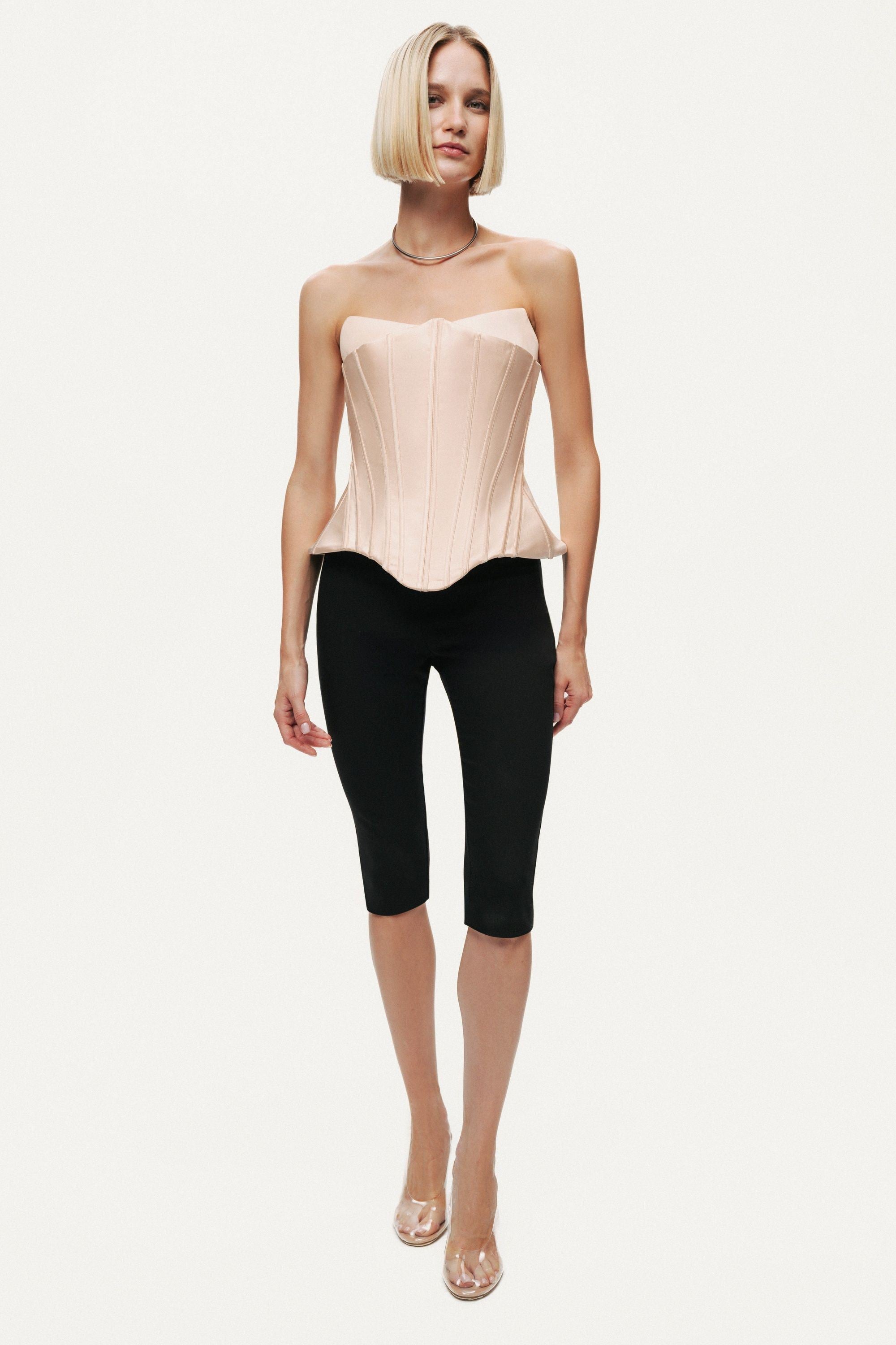 Sculpted Satin Corset Top