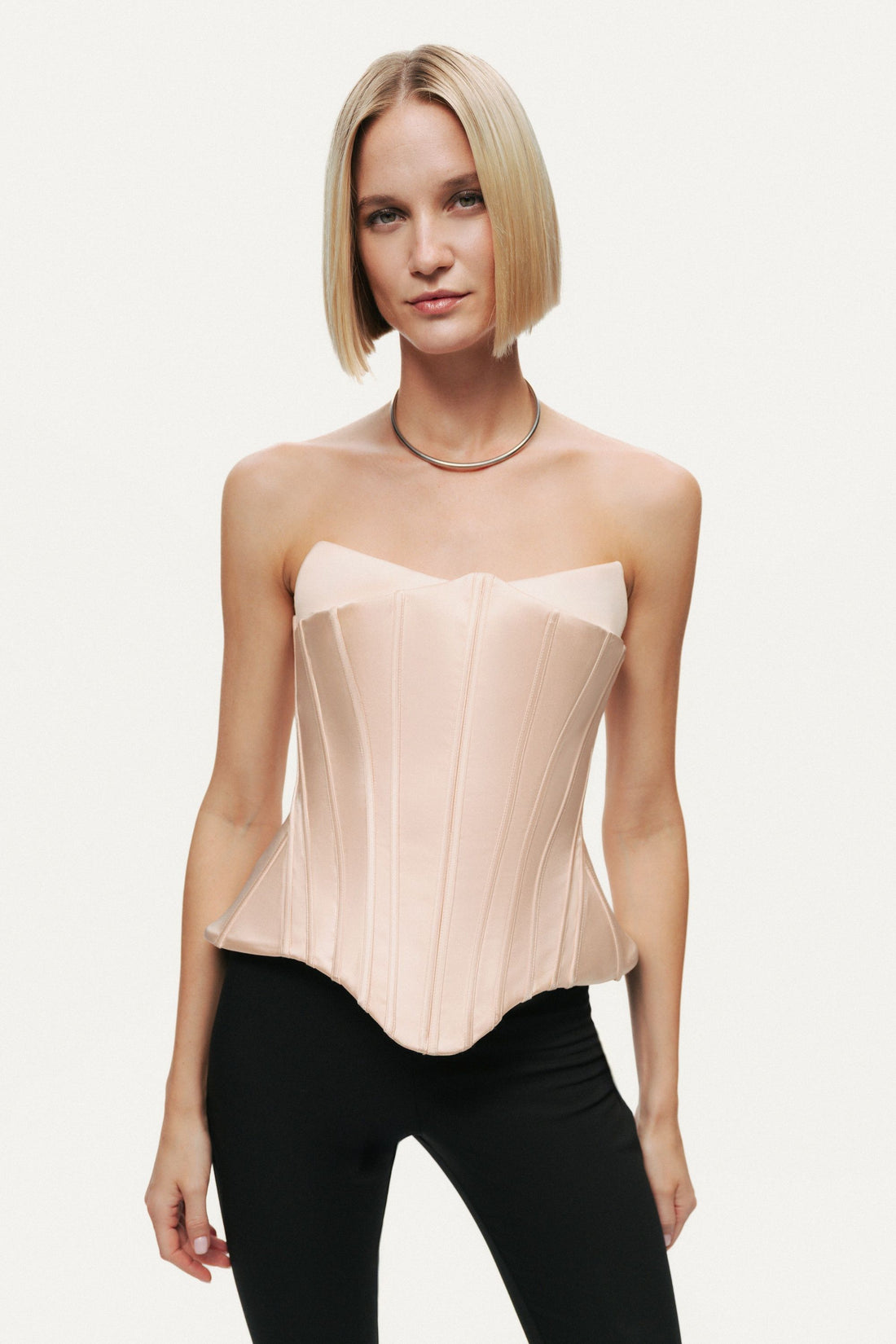 Sculpted Satin Corset Top