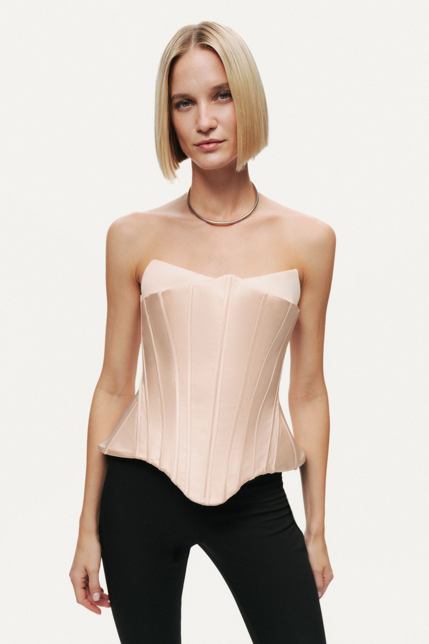 Sculpted Satin Corset Top