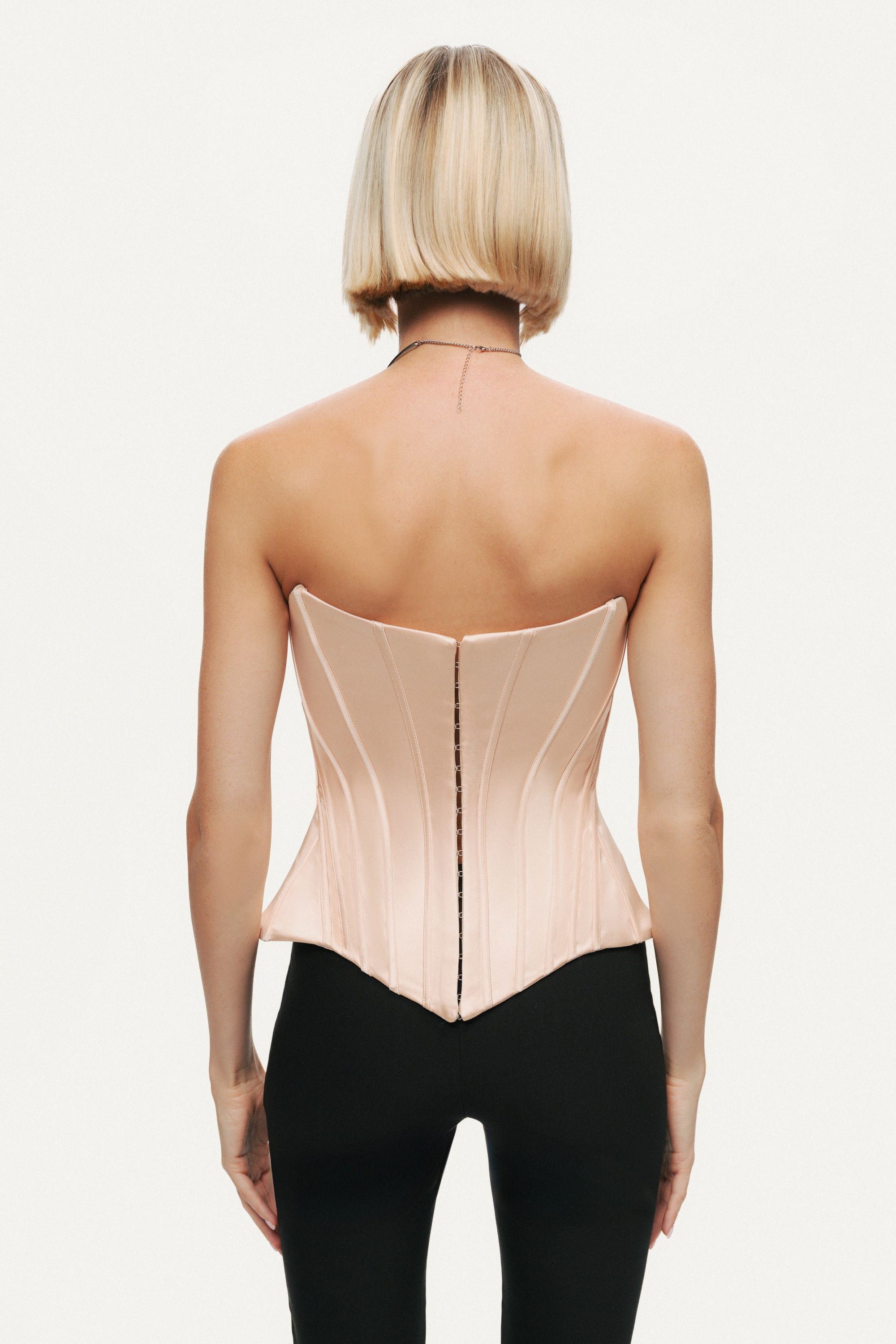 Sculpted Satin Corset Top