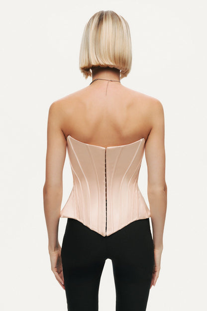 Sculpted Satin Corset Top